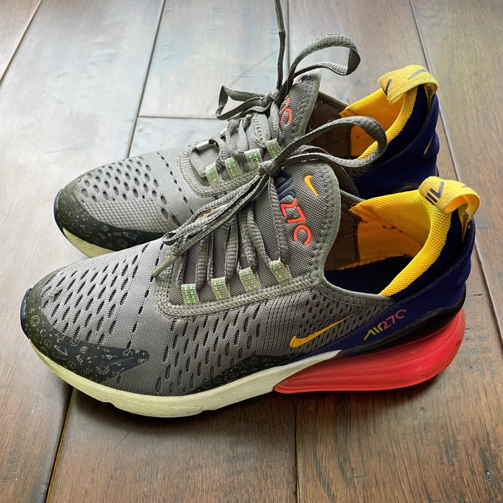 Nike Air Max 270 Regency Purple/Laser Orange-Racer Pink, 3.5Y